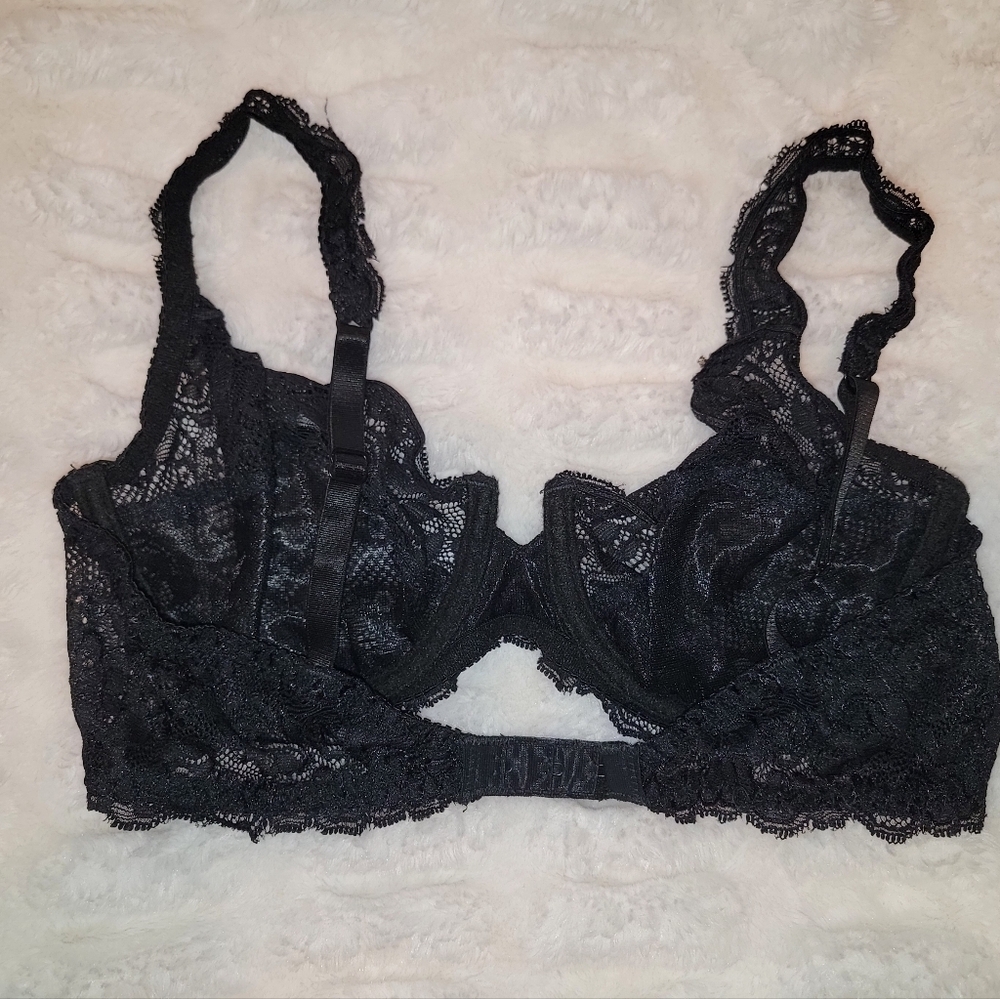 Ralph Lauren Vintage Lace Underwire Bralette in Black